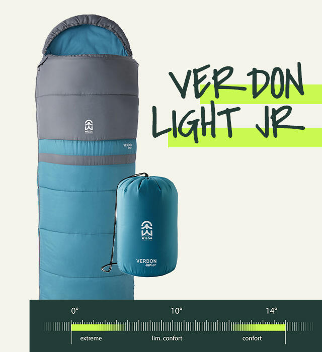 Sac de Couchage Loisir Verdon Lite Junior Gris et bleu Gauche 6/6