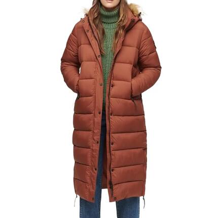 Doudoune longues Marron Femme Superdry Faux Fur