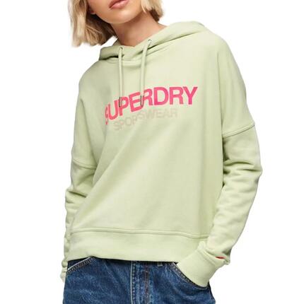 Sweat Vert/Rose Femme Superdry Sportswear Logo