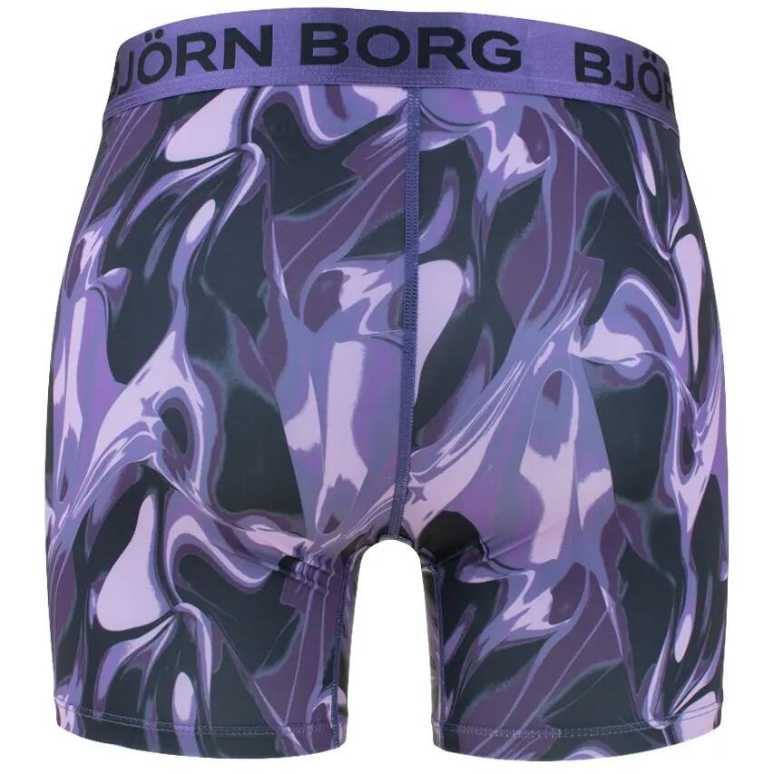 Multi-Sport Heren 3-Pack Microfiber Boxers Basic Print Paars & Zwart Multi 5/7