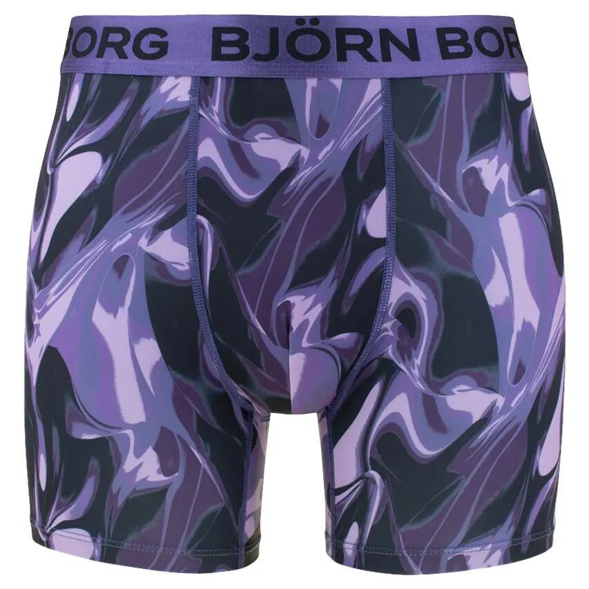 Multi-Sport Heren 3-Pack Microfiber Boxers Basic Print Paars & Zwart Multi 4/7