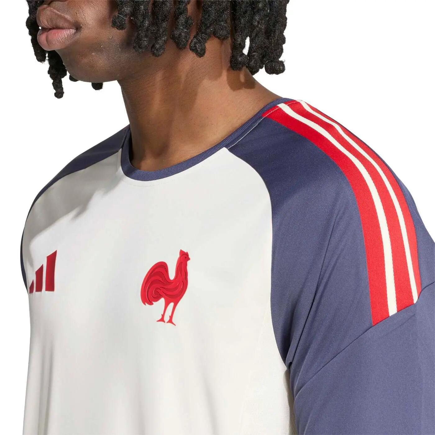 T-shirt adidas Performance France Rugby Beige e blu ombra 6/7