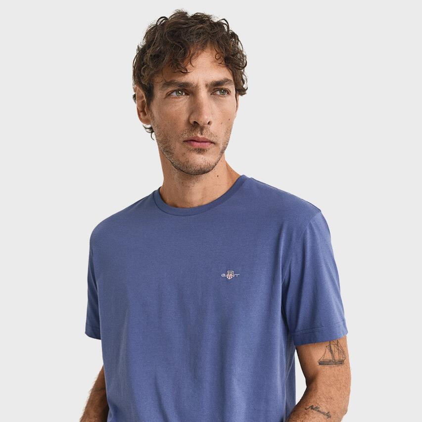 Heren O-hals Shirt Shield Logo Blauw IV 4/4