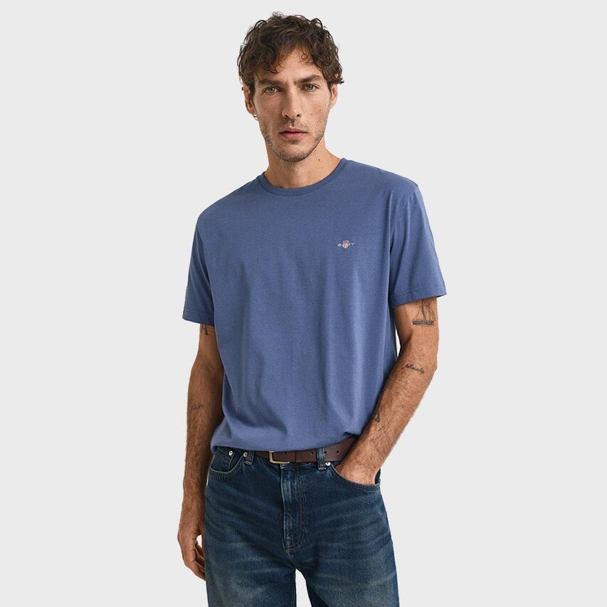 Heren O-hals Shirt Shield Logo Blauw IV 2/4