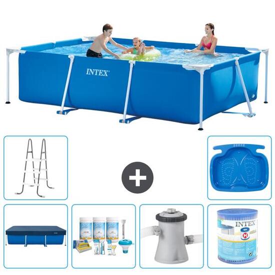INTEX Piscina con estructura Rectangular - 300x200x75 cm - 7-piezas S40163