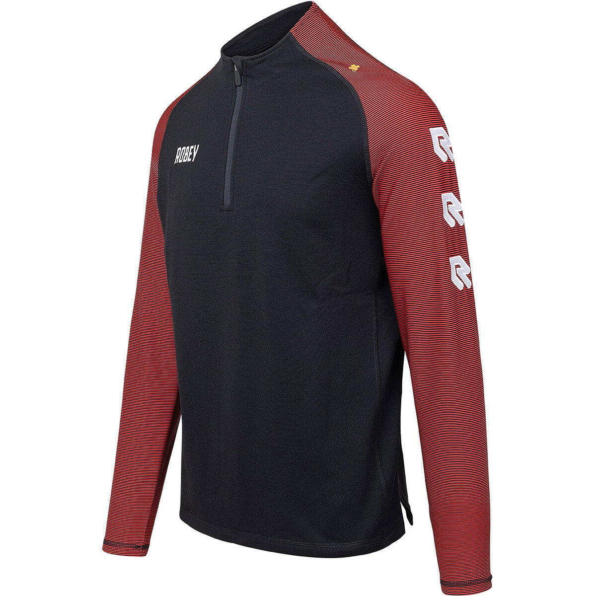 Top - voetbal - kind - robey ziptop - raglan - zwart/rood 4/5