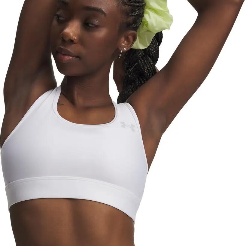 Under Armour HeatGear Moderate Support Sports Bra for Women, White