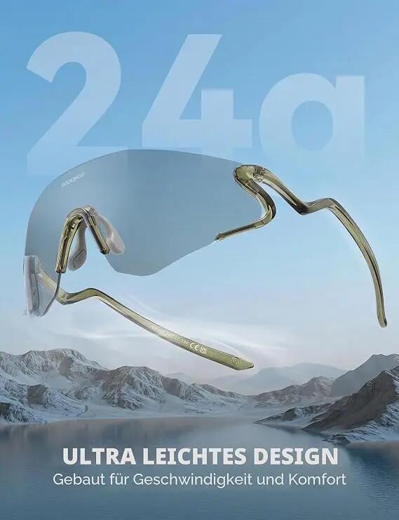 Ochelari ciclism ROCKBROS fotocromatici UV400 ultraușori, masca continuă 2/6