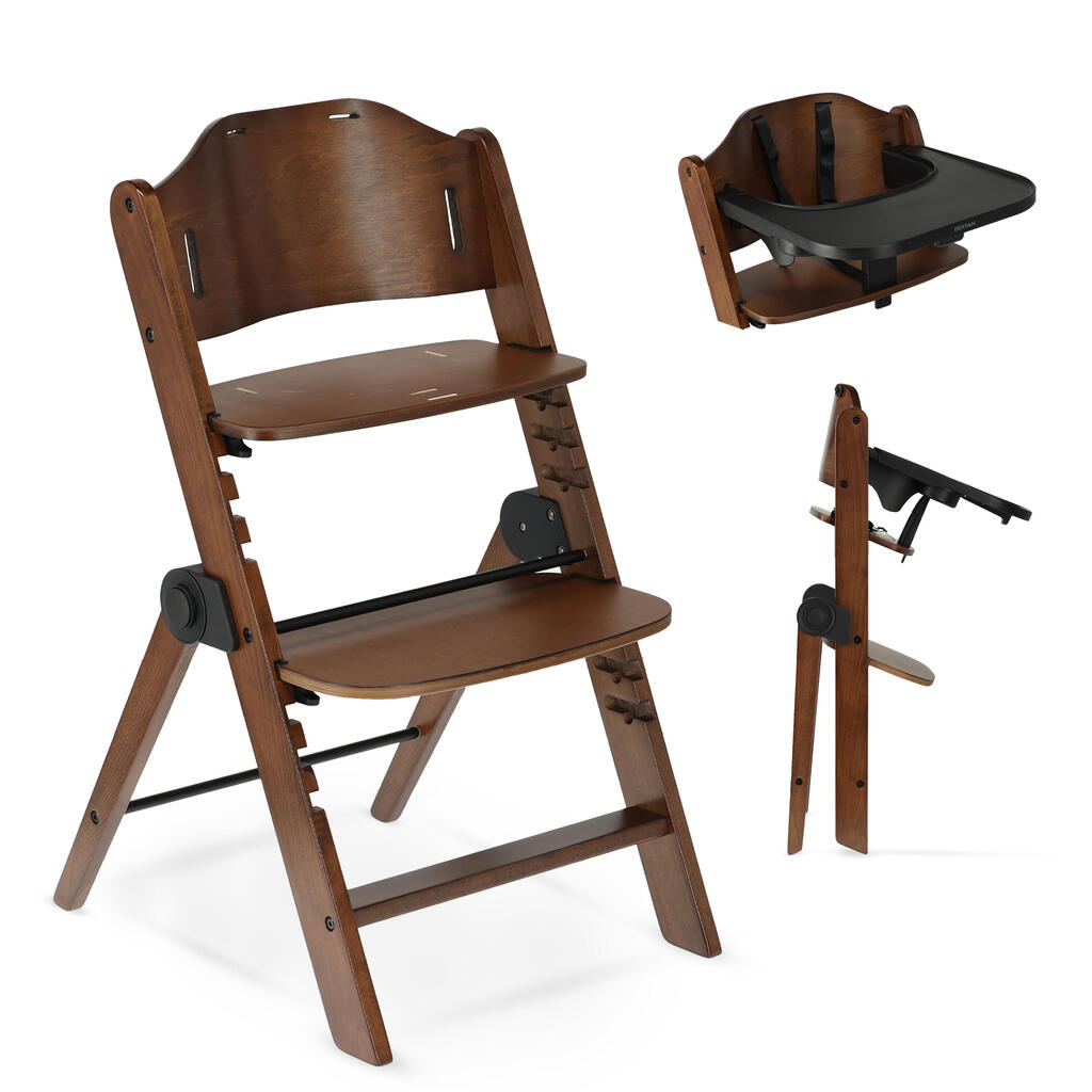 Deryan Odin Luxe High Chair - Foldable - Adjustable Grow-With-Me Chair - Brown