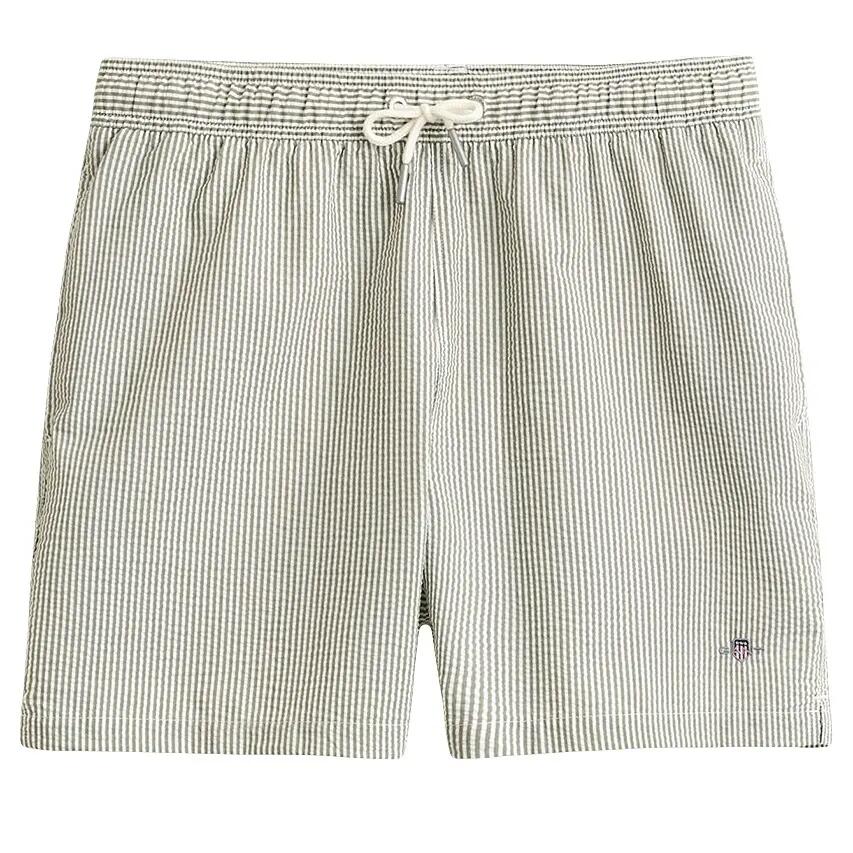 Heren Zwemshort Striped Seersucker Groen & Wit Multi 5/5