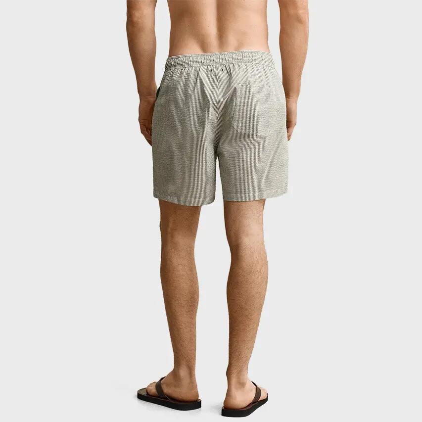 Heren Zwemshort Striped Seersucker Groen & Wit Multi 4/5