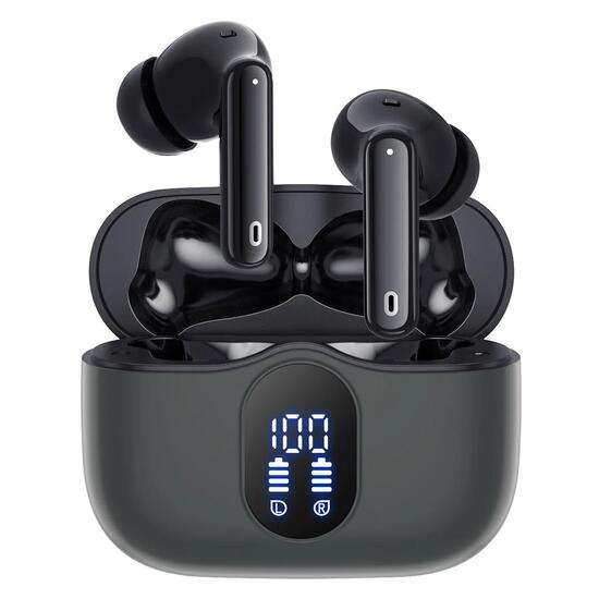 Écouteurs Bluetooth ANC + ENC Bluetooth 5.3 noir