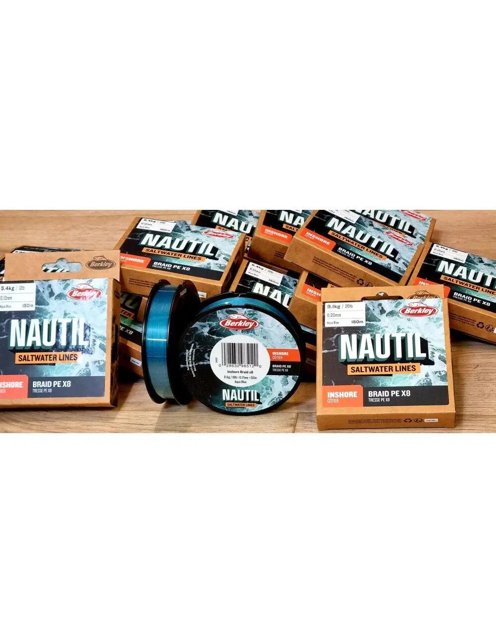 BERKLEY Línea de pesca de agua salada NAUTIL Braidx8 AquaBlue 300 m 5/5