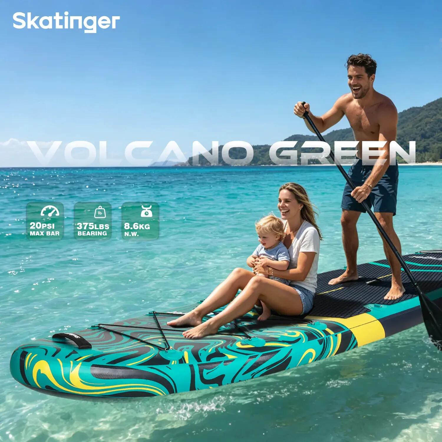 SKATINGER Prana Lava Green tavola SUP gonfiabile 320x81x15 cm (10'6'') versatile 5/6
