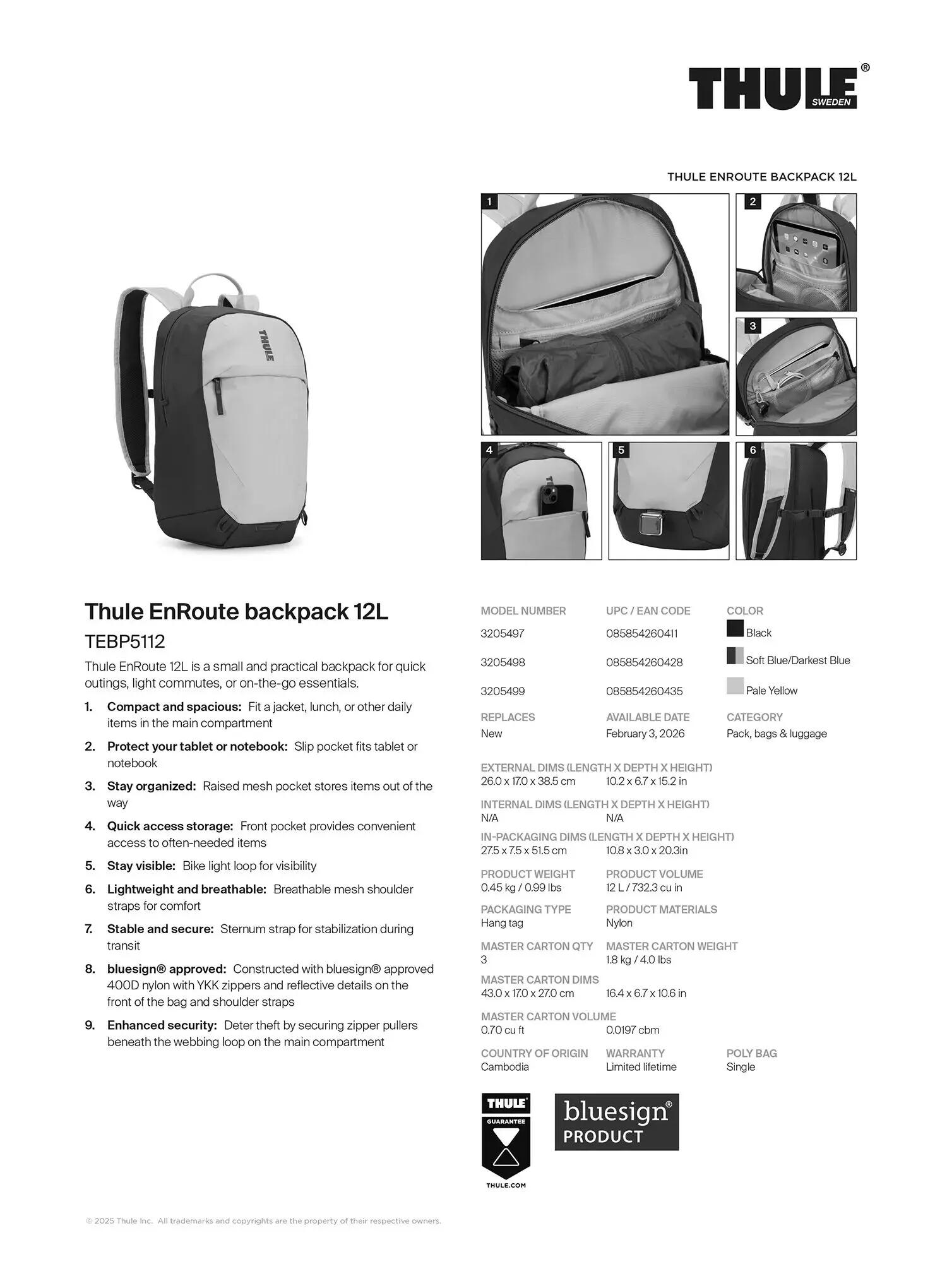 Plecak miejski Thule EnRoute Backpack 12L - black 7/7