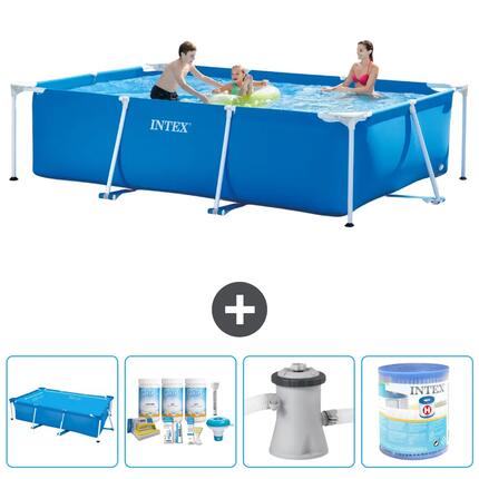 INTEX Piscina con estructura Rectangular - 300x200x75 cm - 5-piezas S40149