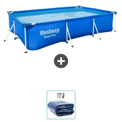 Bestway steel pro rechthoekig - 300x201x66 cm - 2-delig s22296