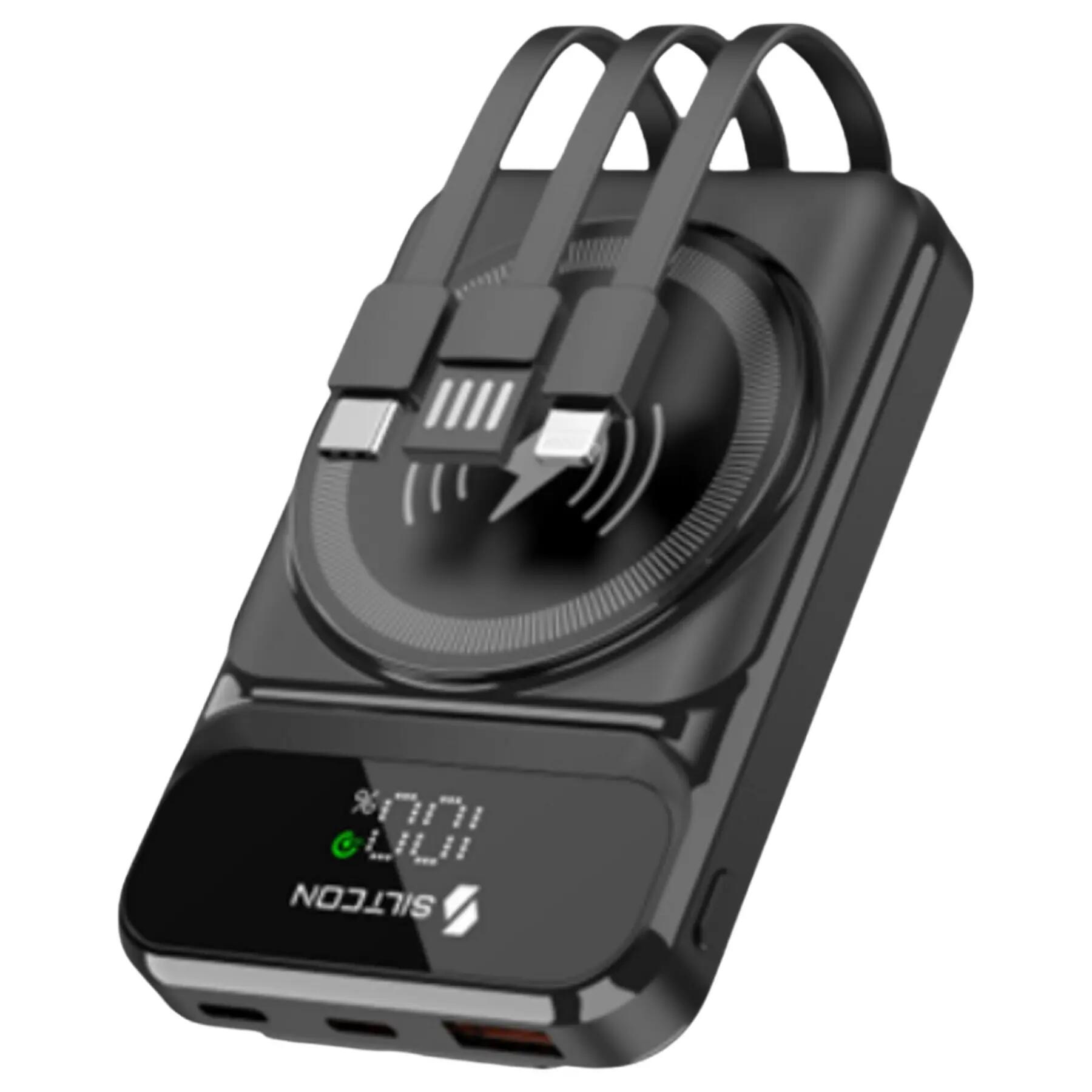 Siltcon 7-in-1 Magnetische Powerbank 10000mAh 22,5W – Zwart 1/2