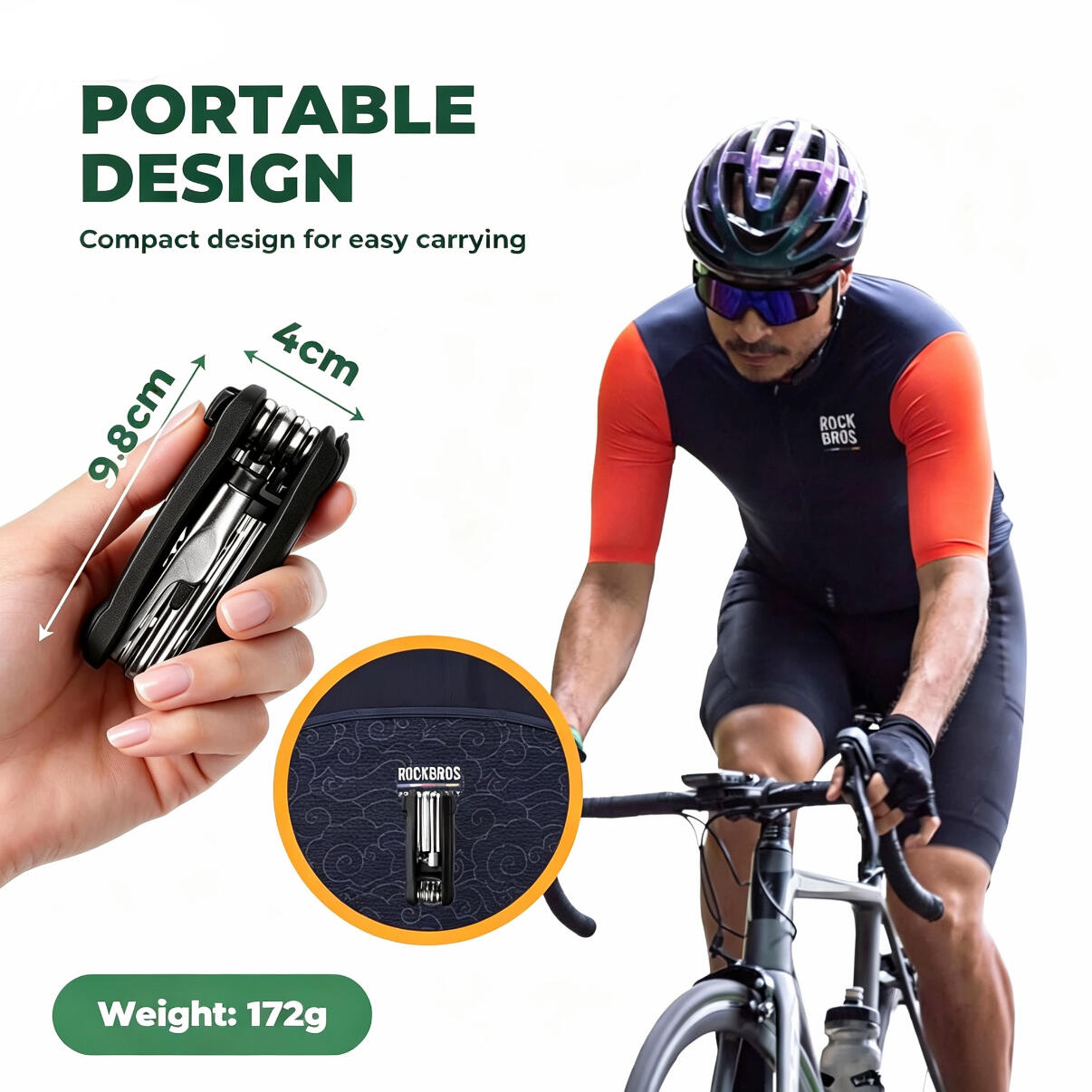 Fahrrad Multitool 12-in-1 Reparatur Set faltbar Kohlenstoffstahl 4/6