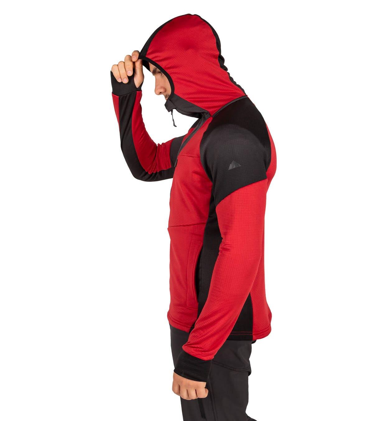 Forro Polar de Montaña Transpirable con Capucha Hornet Vetta Hombre Rojo 4/5