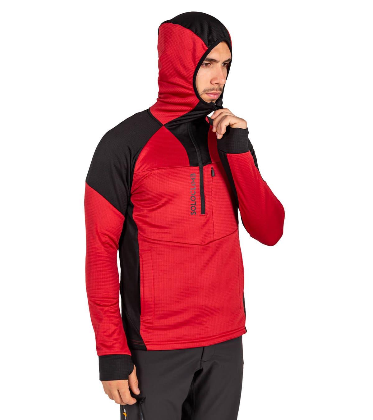 Forro Polar de Montaña Transpirable con Capucha Hornet Vetta Hombre Rojo 3/5