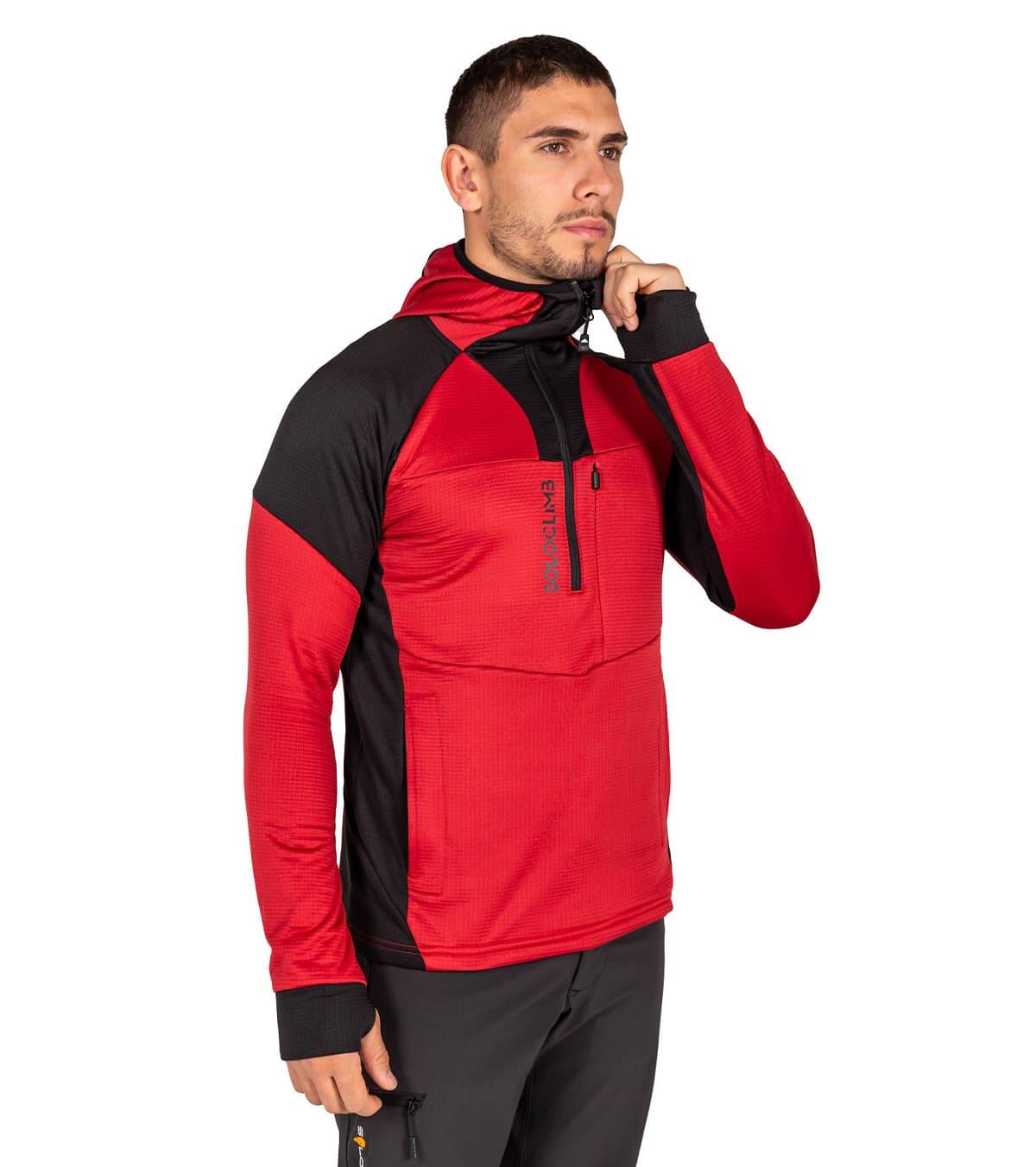 Forro Polar de Montaña Transpirable con Capucha Hornet Vetta Hombre Rojo 2/5