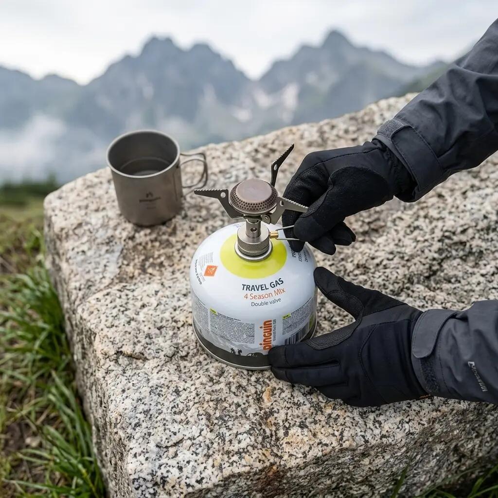 Butelie gaz camping Pinguin Travel Gas 230 g cu filet 2/3