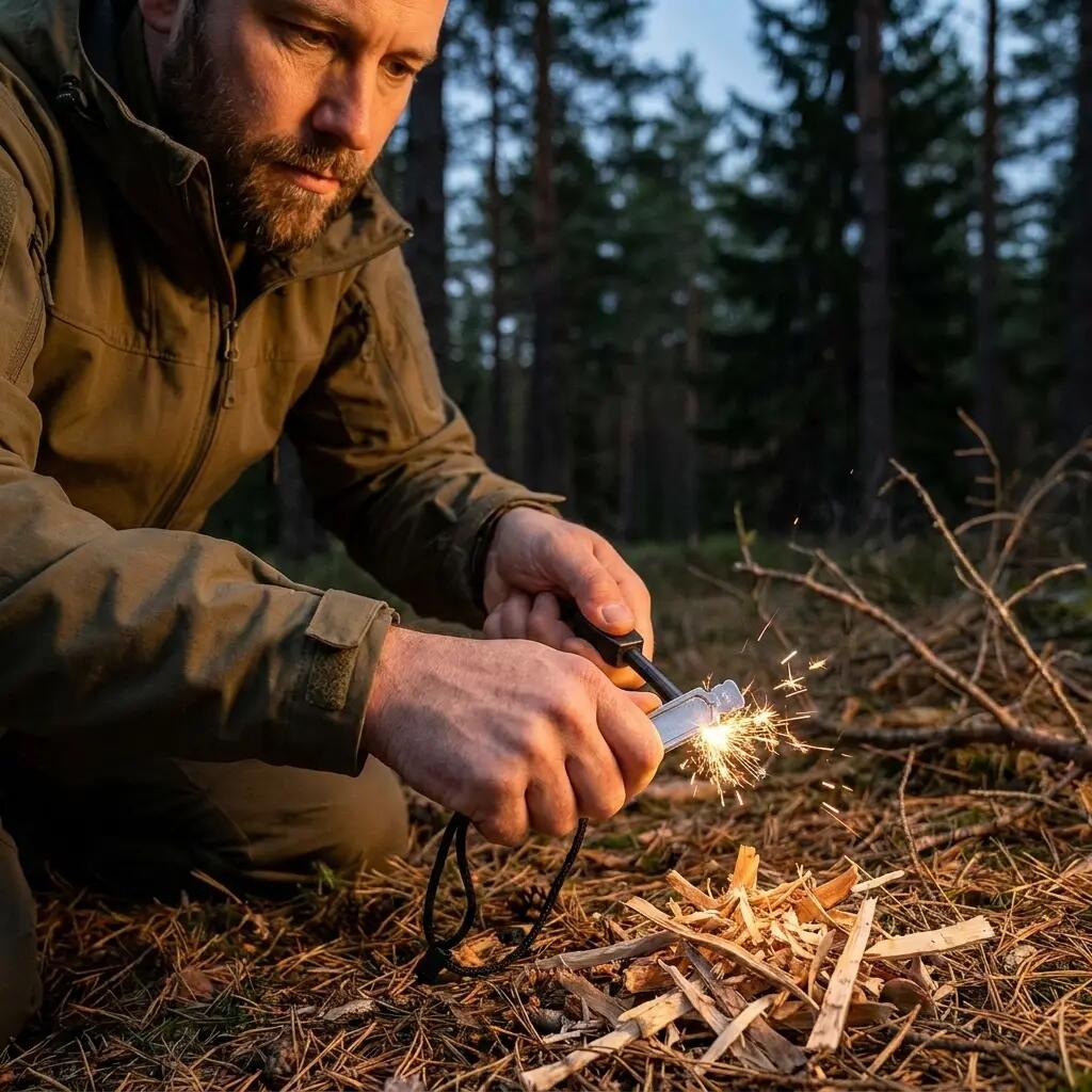 Krzesiwo klasyczne survivalowe ze skrobakiem 4/4