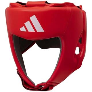 adidas IBA Head Guard Adjustable Non-Slip Head Guard, Forehead, Ear Protection | Approved Head Guard for Boxing, Training Gear, Sparring - Red