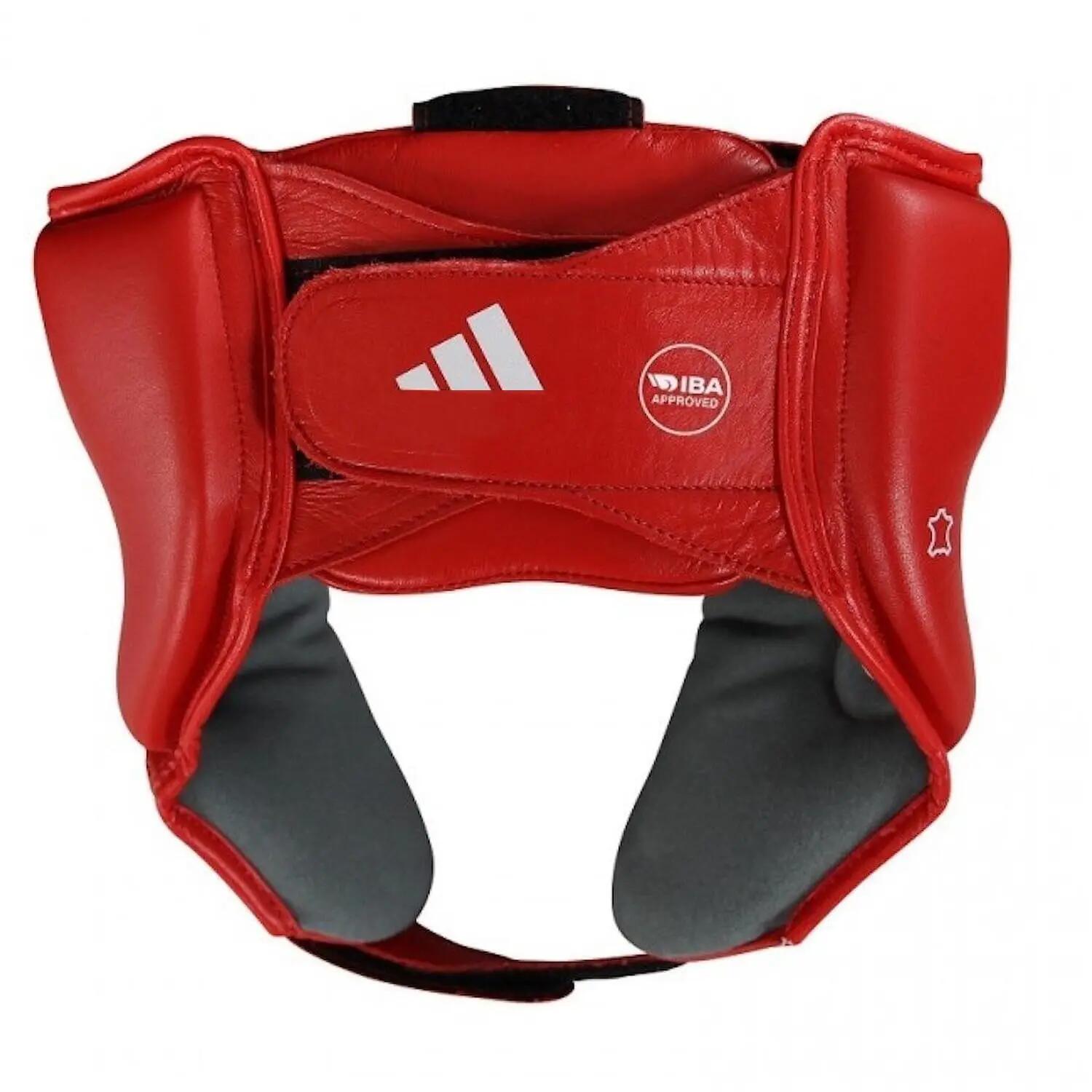 adidas IBA Head Guard Adjustable Non-Slip Head Guard, Forehead, Ear Protection | Approved Head Guard for Boxing, Training Gear, Sparring - Red -  2