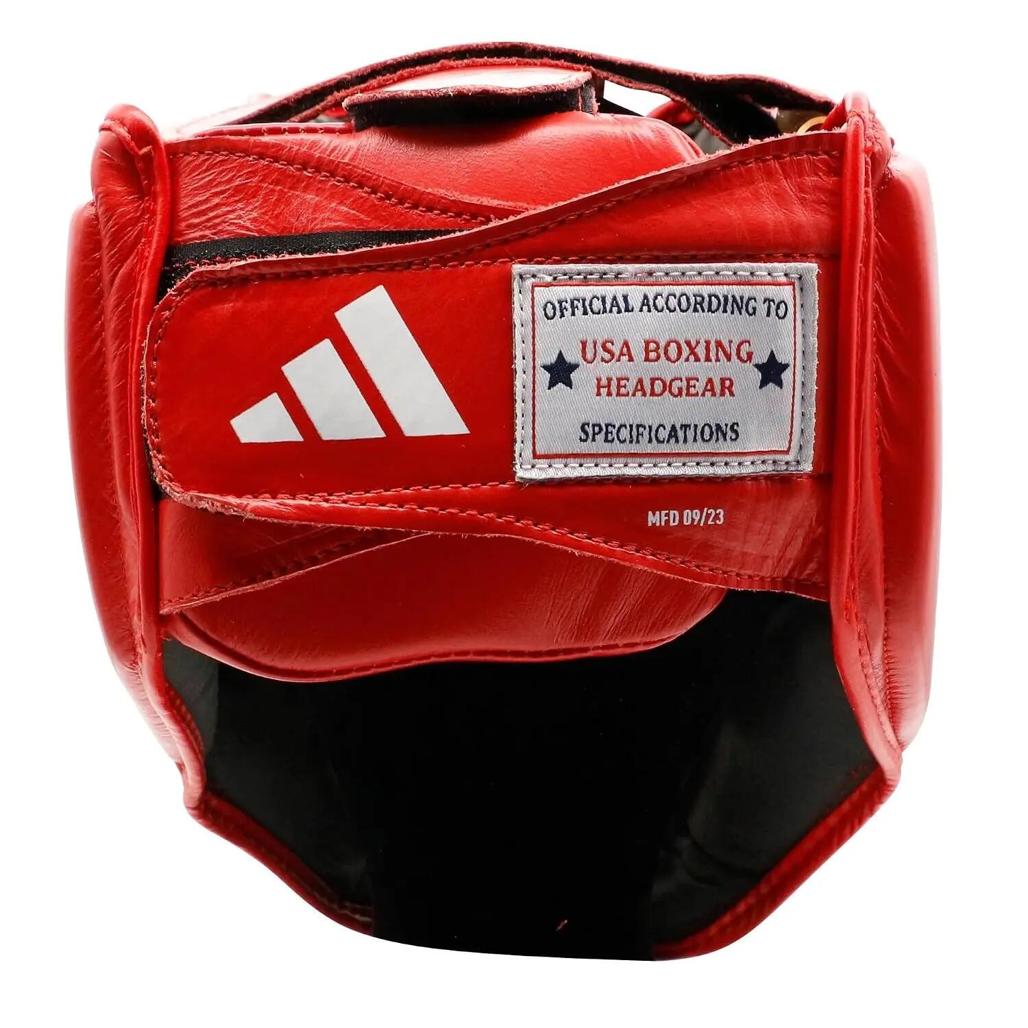 adidas IBA Head Guard Adjustable Non-Slip Head Guard, Forehead, Ear Protection | Approved Head Guard for Boxing, Training Gear, Sparring - Red -  4