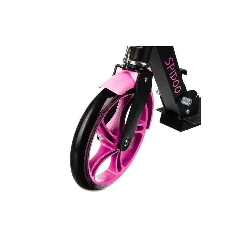 Trotinetă copii Kruzzel Spidoo pliabilă, ghidon reglabil, roți 20 cm, negru/roz