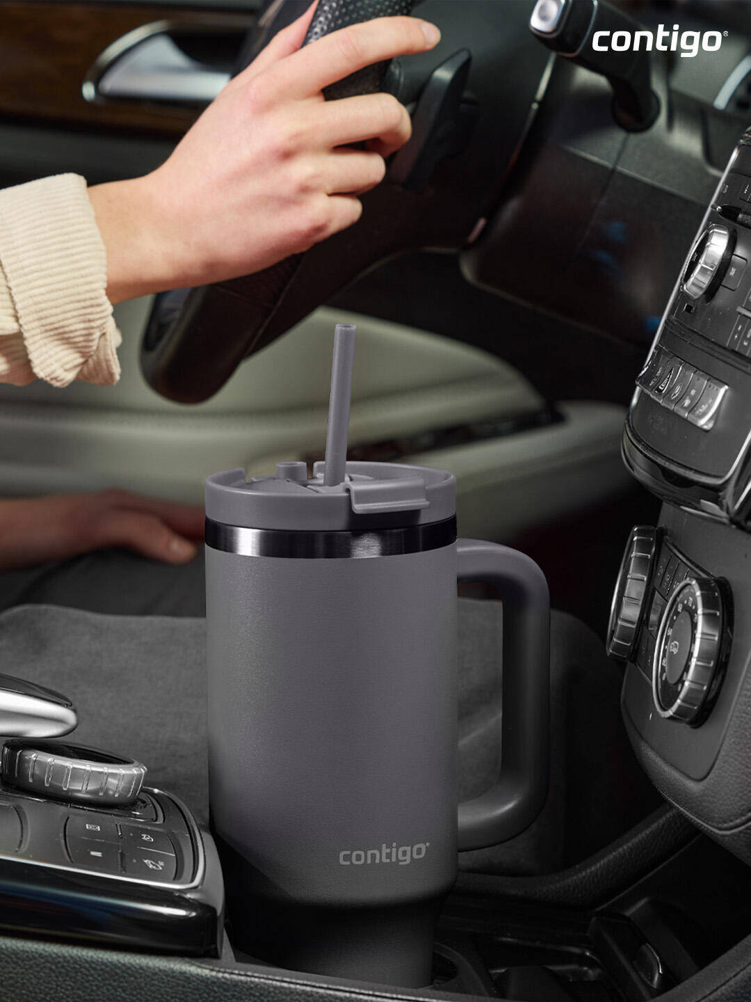 Streeterville THERMALOCK™ Leak-proof Tumbler with Straw & Handle, 1200ml  | Stainless Steel Insulated Water Bottle | Cold for 29 Hours Travel Mug -  4