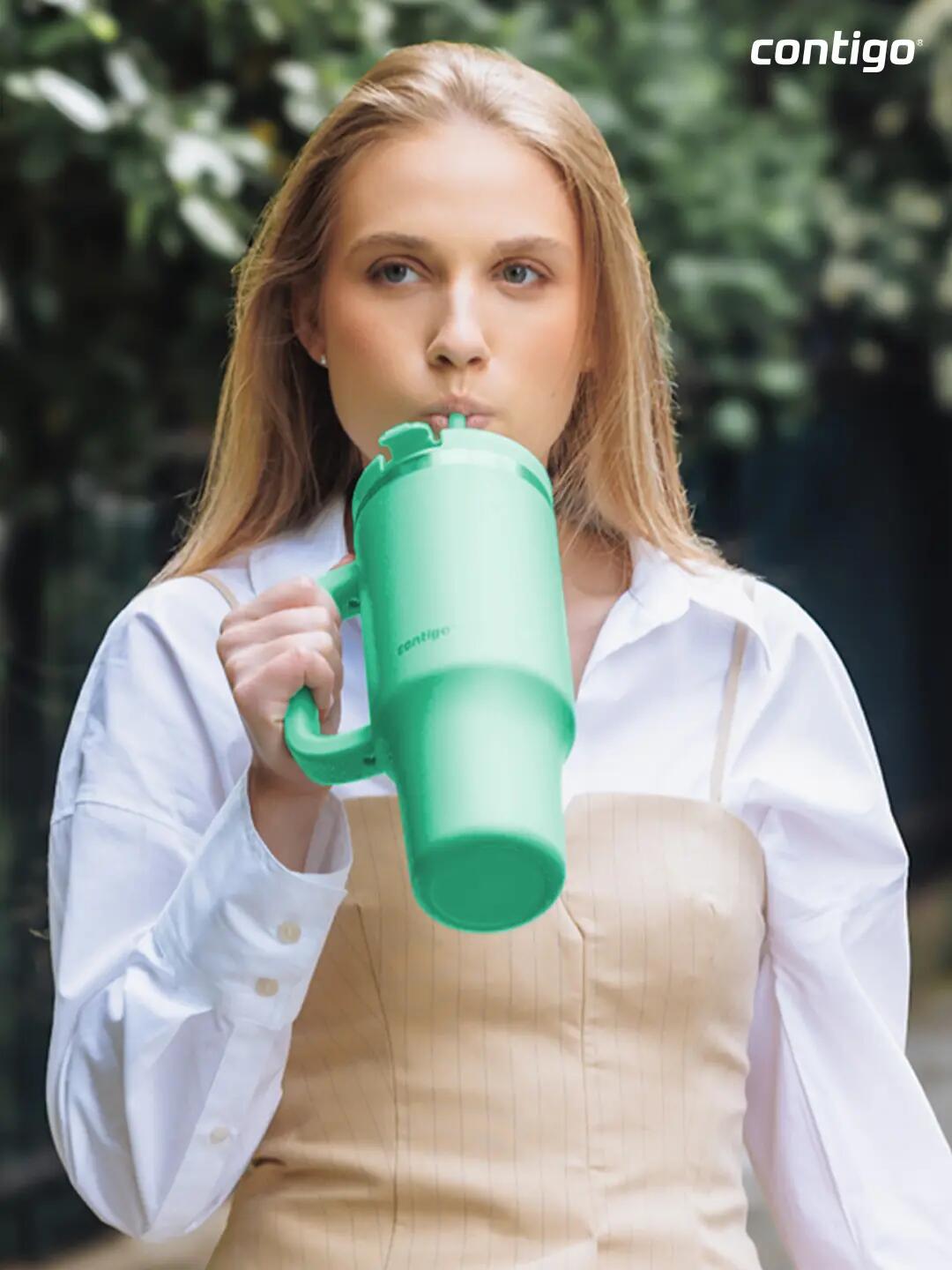 Streeterville THERMALOCK™ Leak-proof Tumbler with Straw & Handle, 1200ml  | Stainless Steel Insulated Water Bottle | Cold for 29 Hours Travel Mug -  2