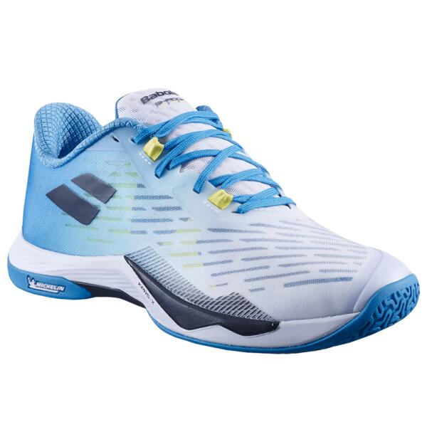 Chaussures - Badminton - Homme - Shadow Tour 5 - Blanc/Turquoise 2/5