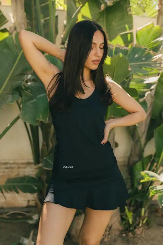 Camiseta de pádel Negra Mujer - Velocce 3/5