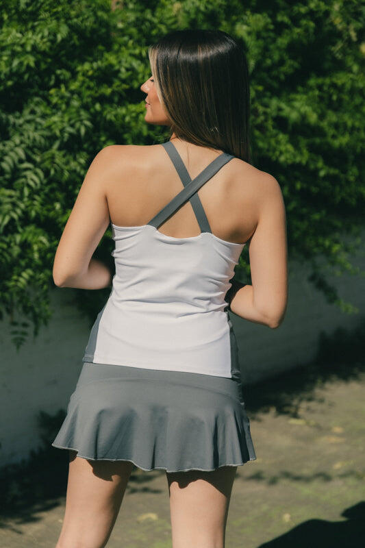 Falda de pádel volante Gris Mujer - Velocce 5/5
