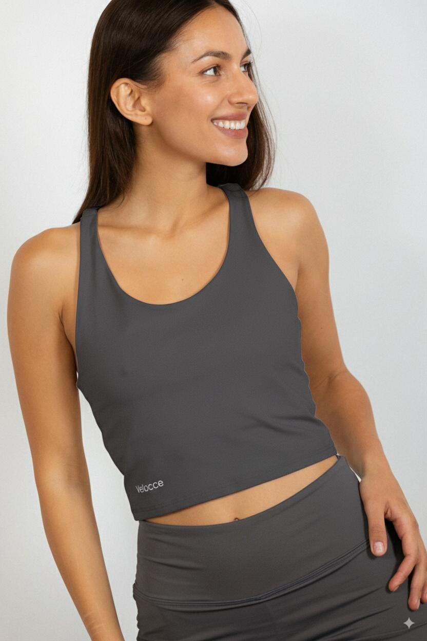 Top de pádel Gris Mujer - Velocce 2/5