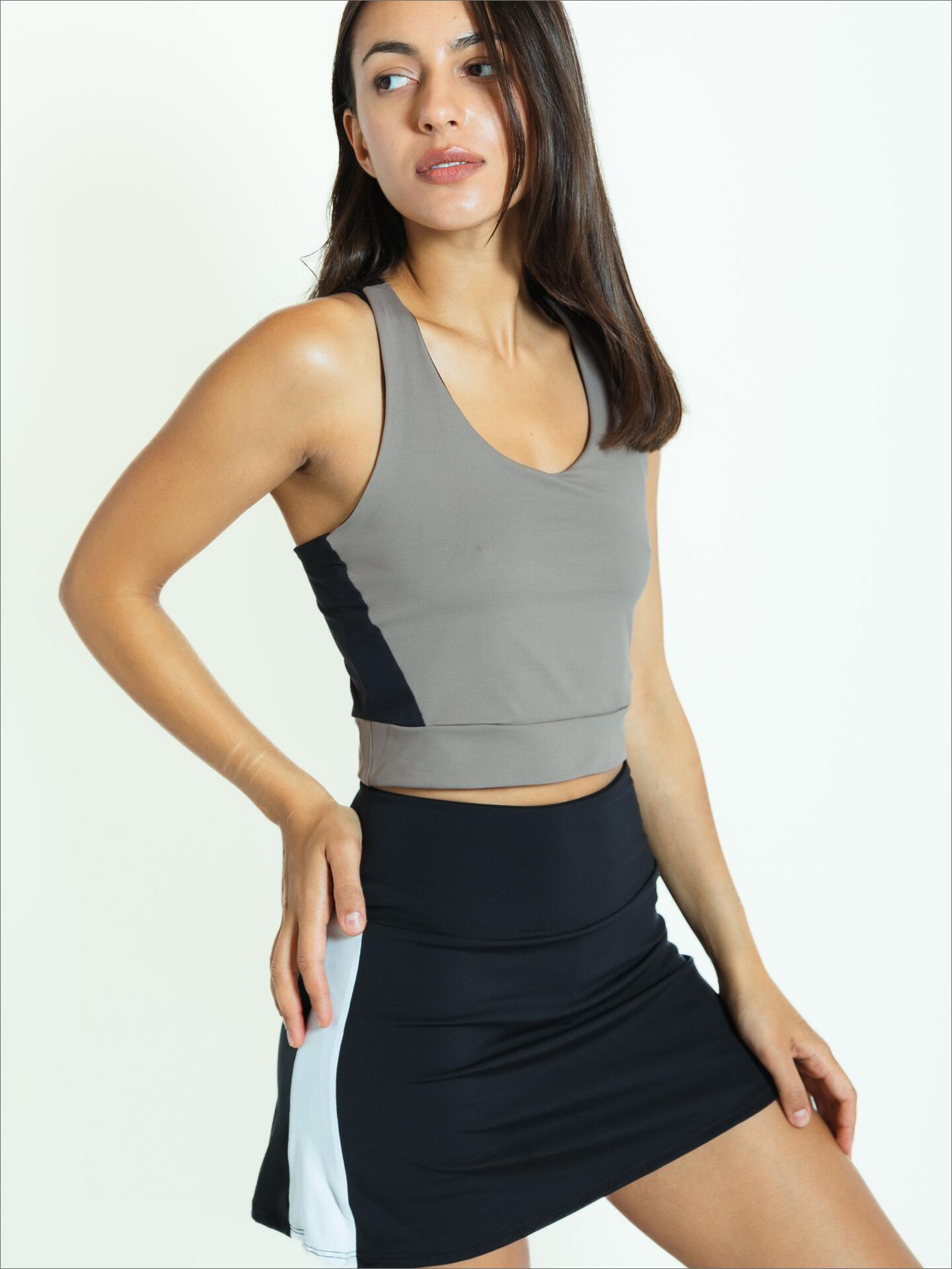 Top de pádel combinado Cacao Mujer - Velocce 2/7
