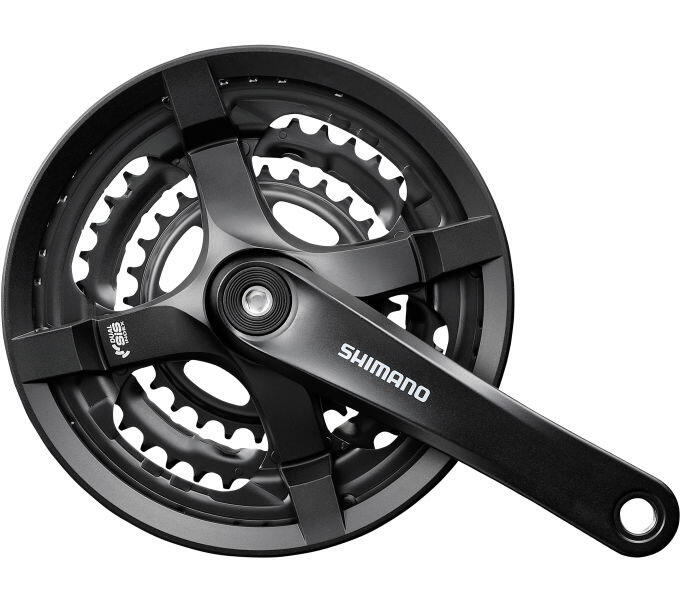 Pedaleiro SHIMANO Tourney FC-TY501 6/7 / 8s Preto 48/38/28 170mm 2/7