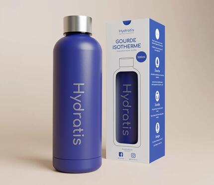Gourde isotherme blanche de 500ml : 24h chaud, 48h au frais
