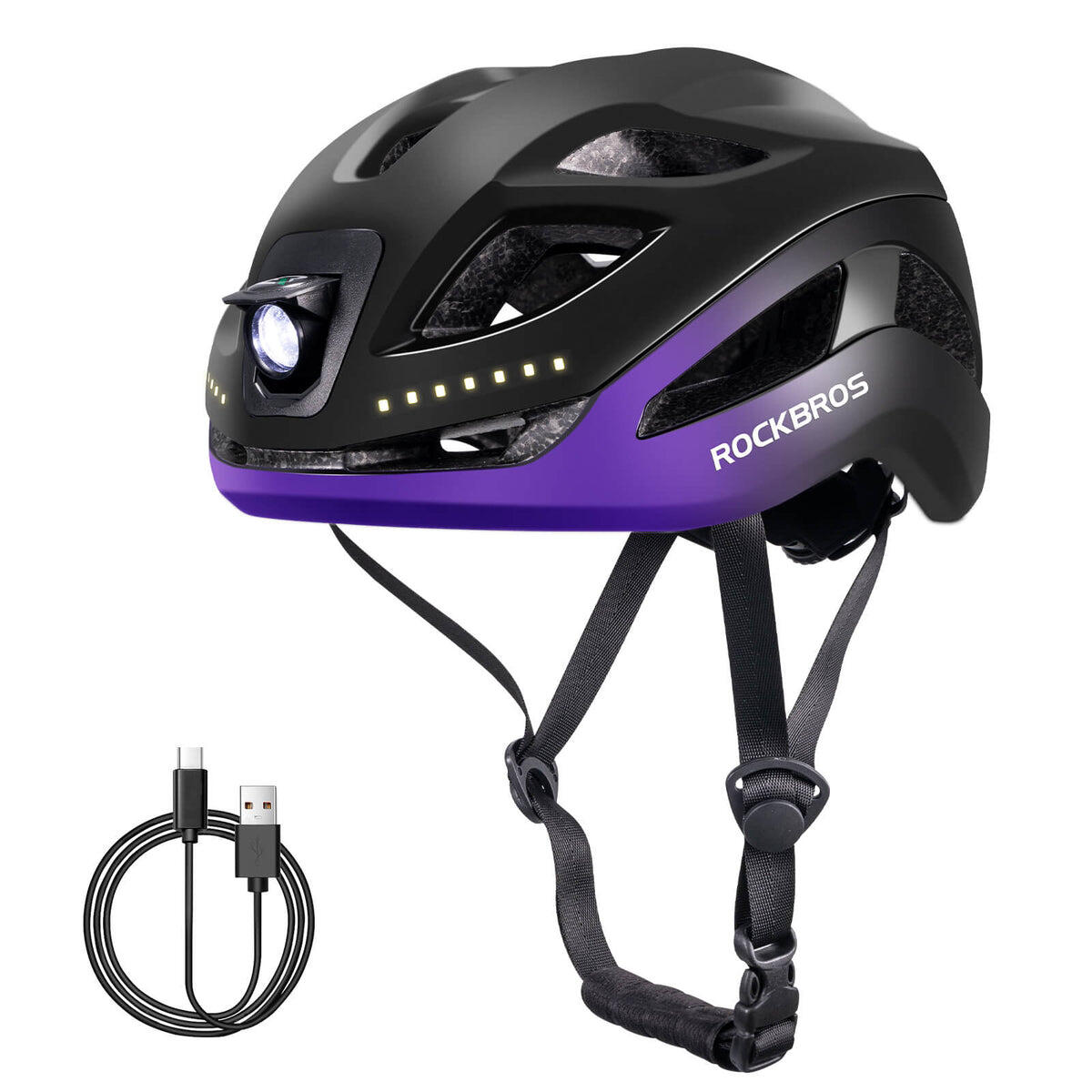 ROCKBROS Cycling Light Helmet Bike Ultralight Helmet USB-C Rechargeable