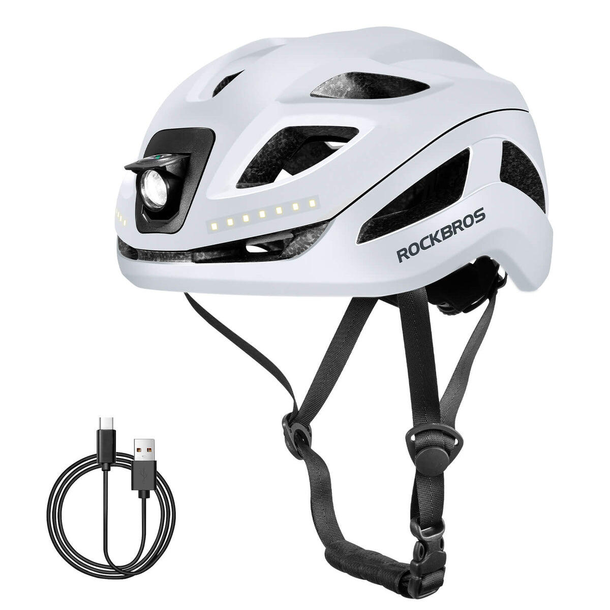 ROCKBROS Cycling Light Helmet Bike Ultralight Helmet USB-C Rechargeable