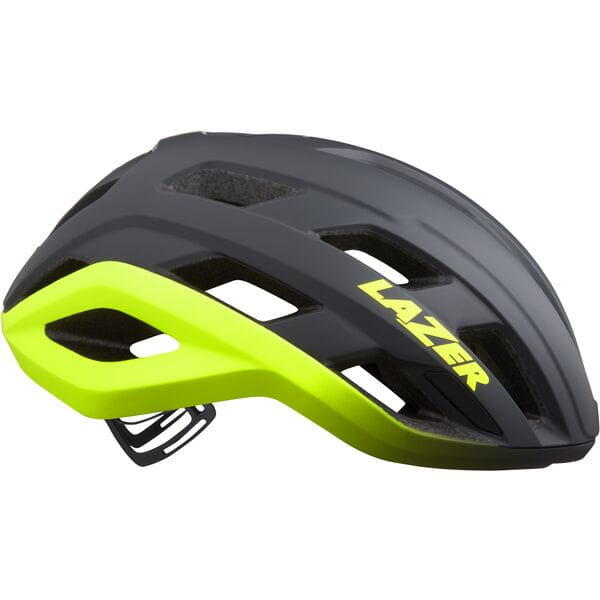 Kask rowerowy Strada KinetiCore, matowy ciemnoszary, żółty błysk