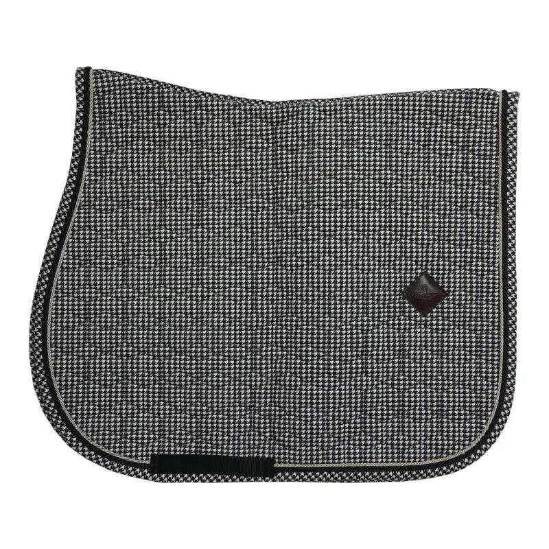 Tapis de selle Pied-de-Poule jumping noir 2/4