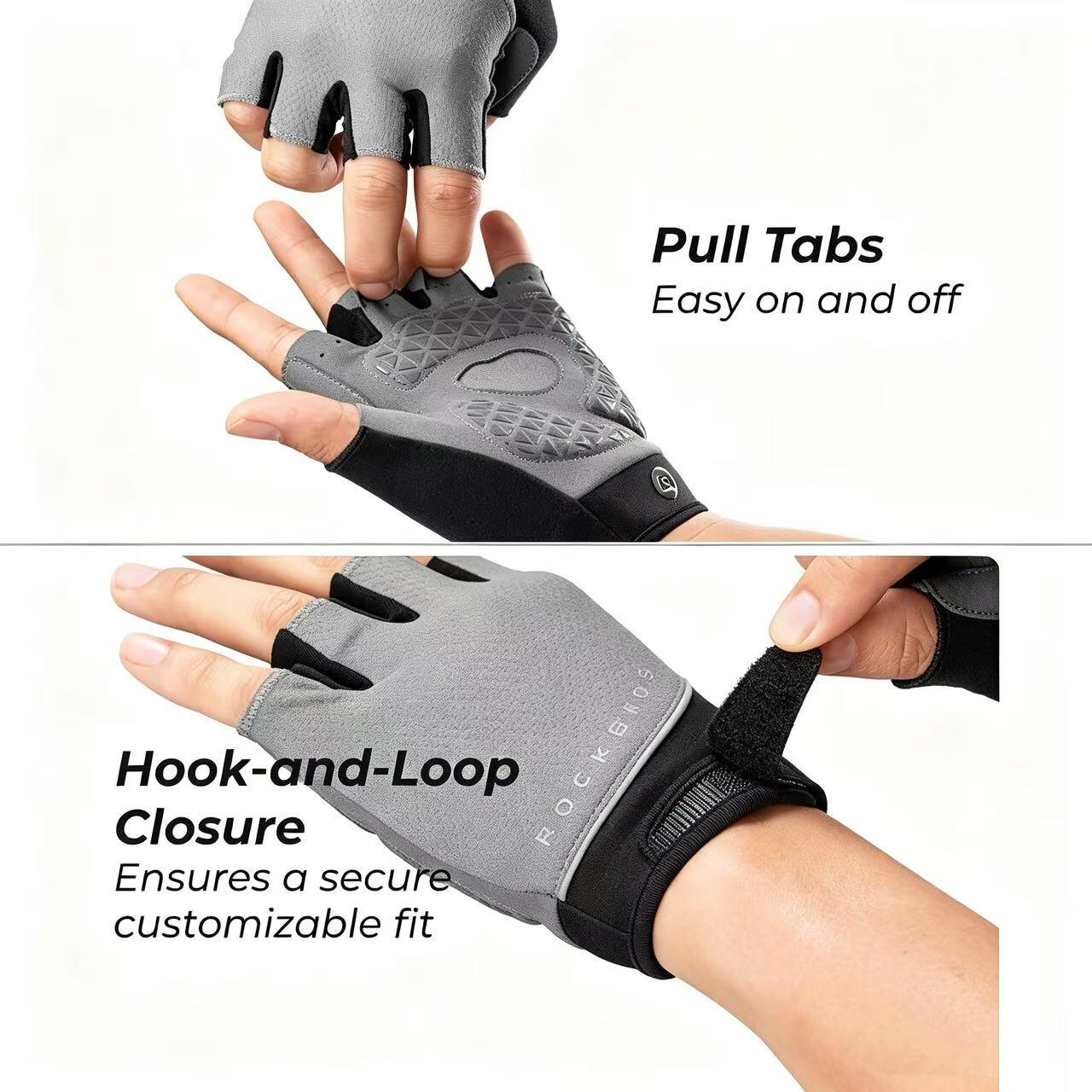 Fahrradhandschuhe fingerlos Sommer gepolstert atmungsaktiv Silikon Grip 4/7