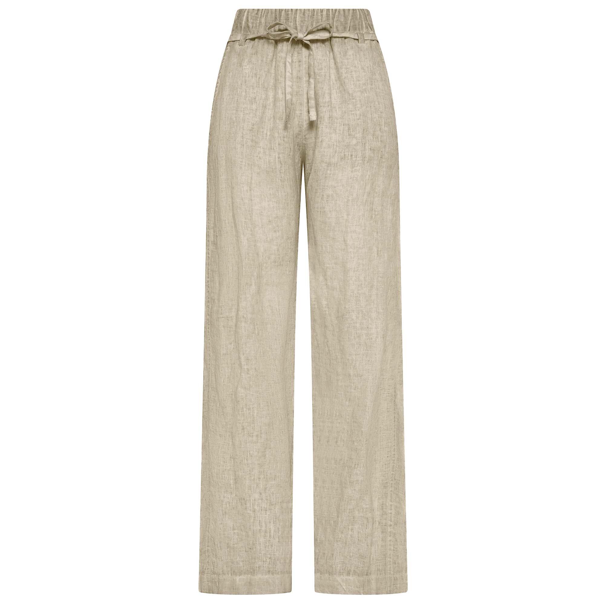 Pantaloni Deha Fade Effect Linen Straight Pants Damskie