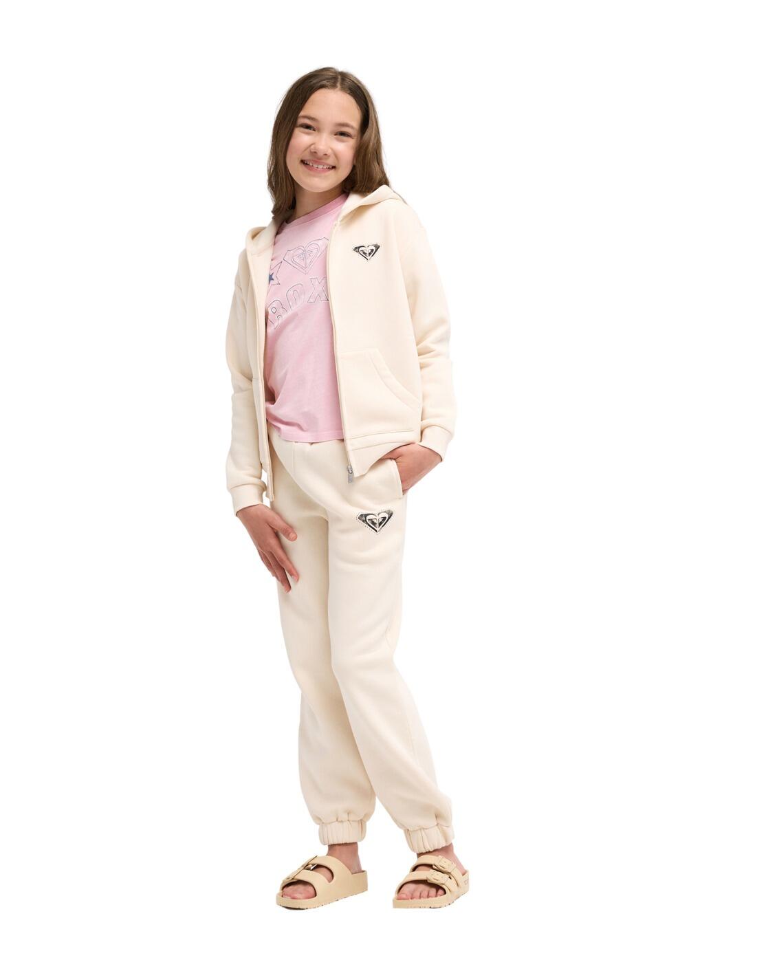 Pantalon de jogging coupe large SURF FEELING WIDE BRUSHED Beige Fille 4/4