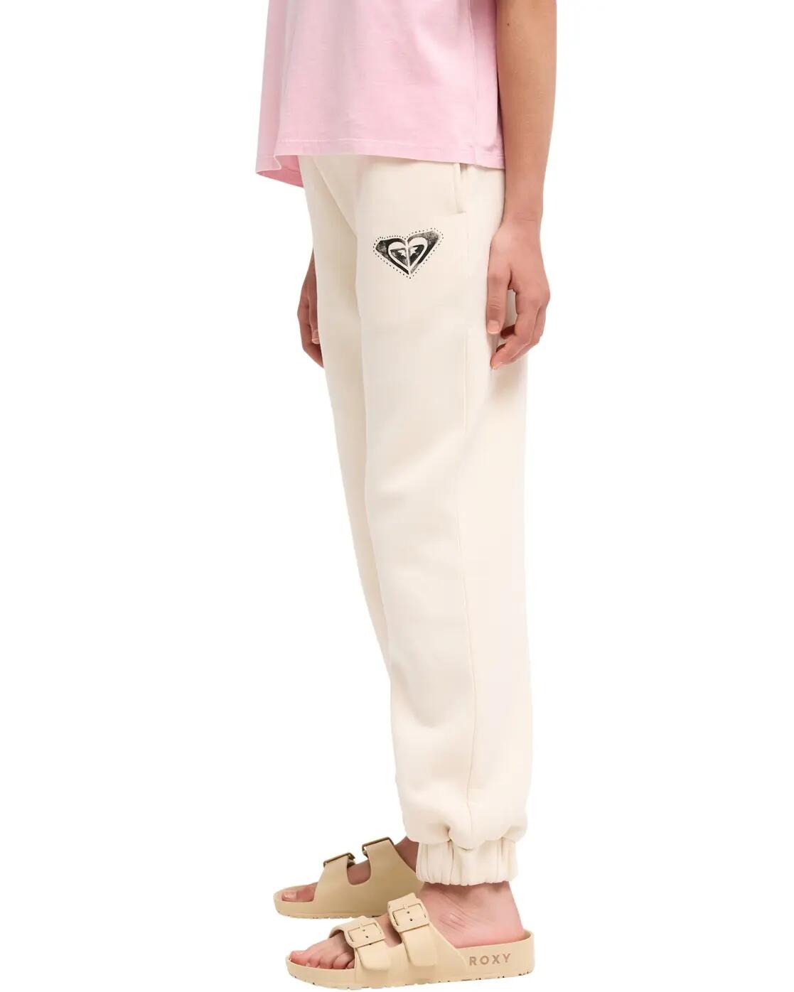 Pantalon de jogging coupe large SURF FEELING WIDE BRUSHED Beige Fille 3/4
