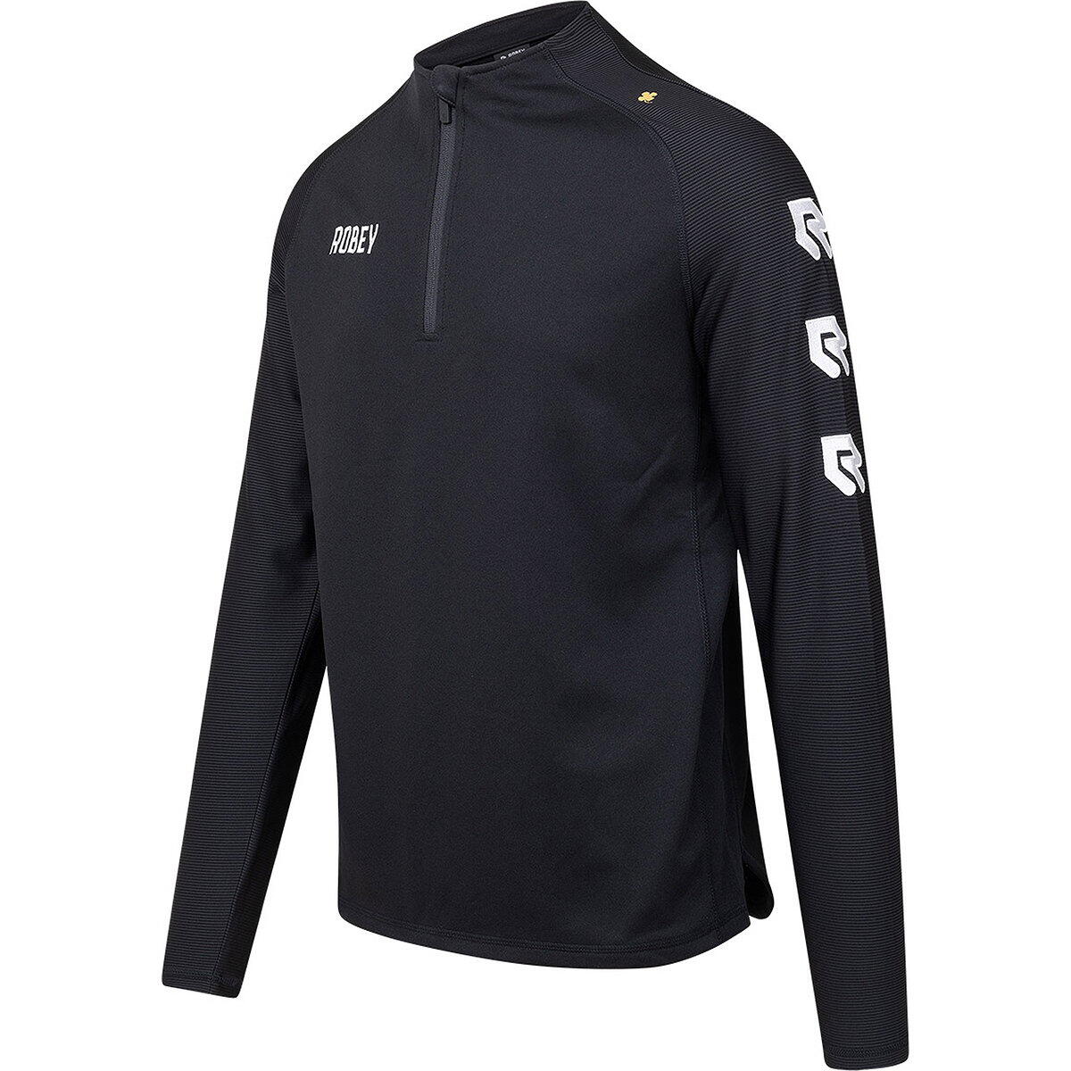 Top - Voetbal - Kind - Ziptop, lange mouwen, korte rits - Robey - Zwart/Grijs 3/5